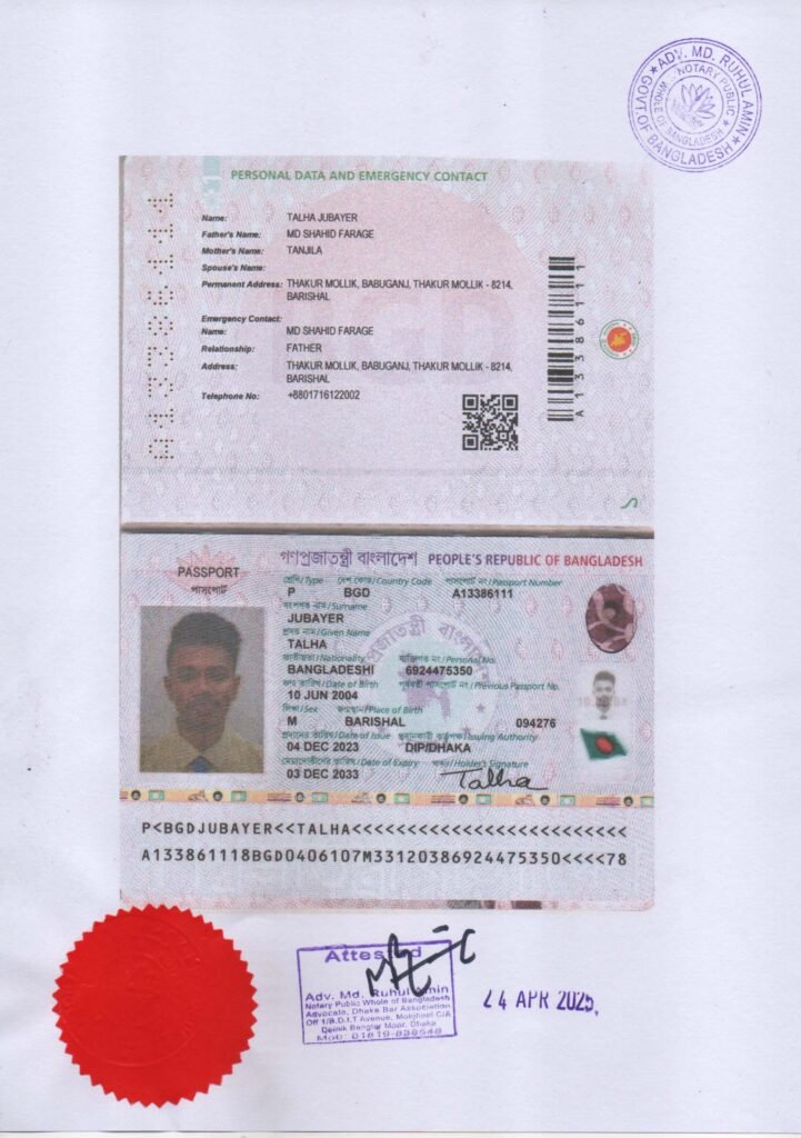 Notary Public Fees-Cost In Whole of Dhaka Bangladesh
